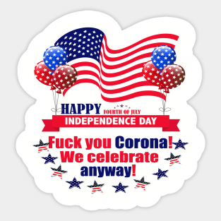 Independence Day Happy Corona Sticker